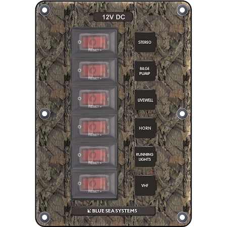 Blue Sea Systems 4325 Circuit Breaker Switch Panel 6 Position - Camo 4325